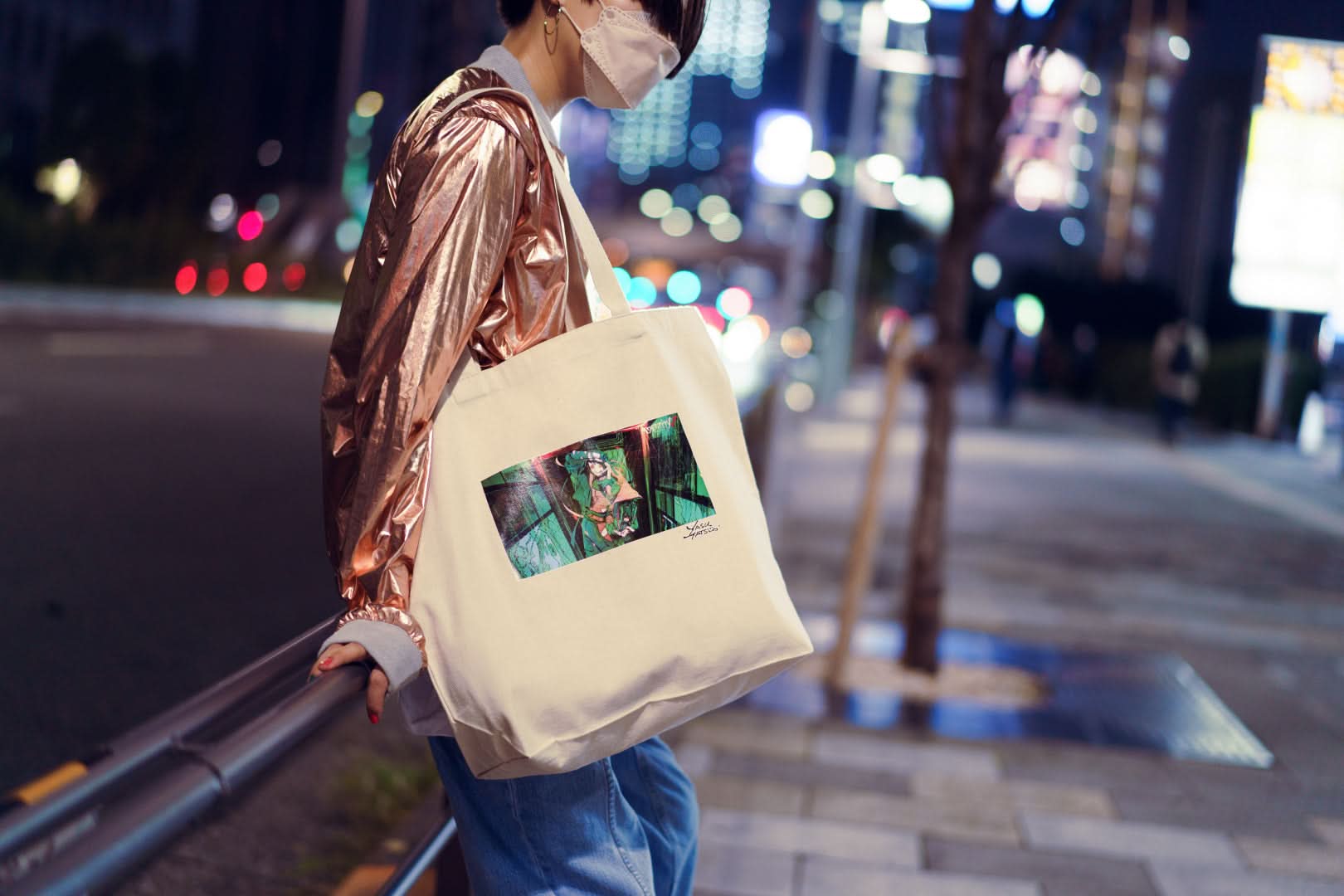 ヤスタツ×傭兵「TOKYO NEO」大容量トートバッグ
